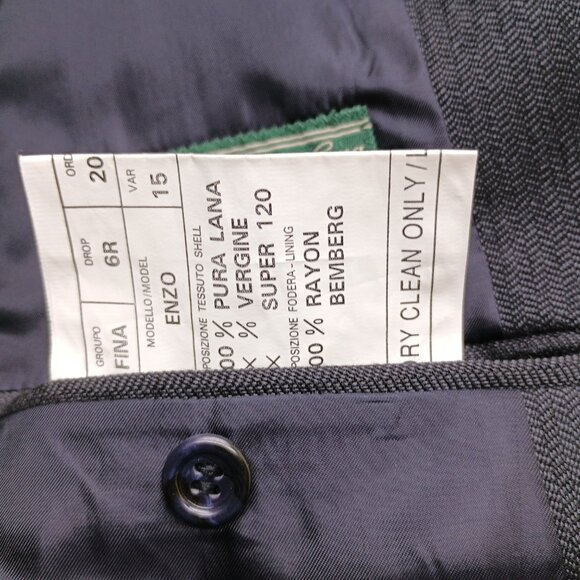 Naldini Italy Super 120s Virgin Wool Gray Blazer Sport Coat 50R Made in Italy - Picture 11 of 11